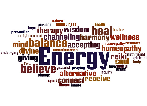 Energy, word cloud concept on white background.